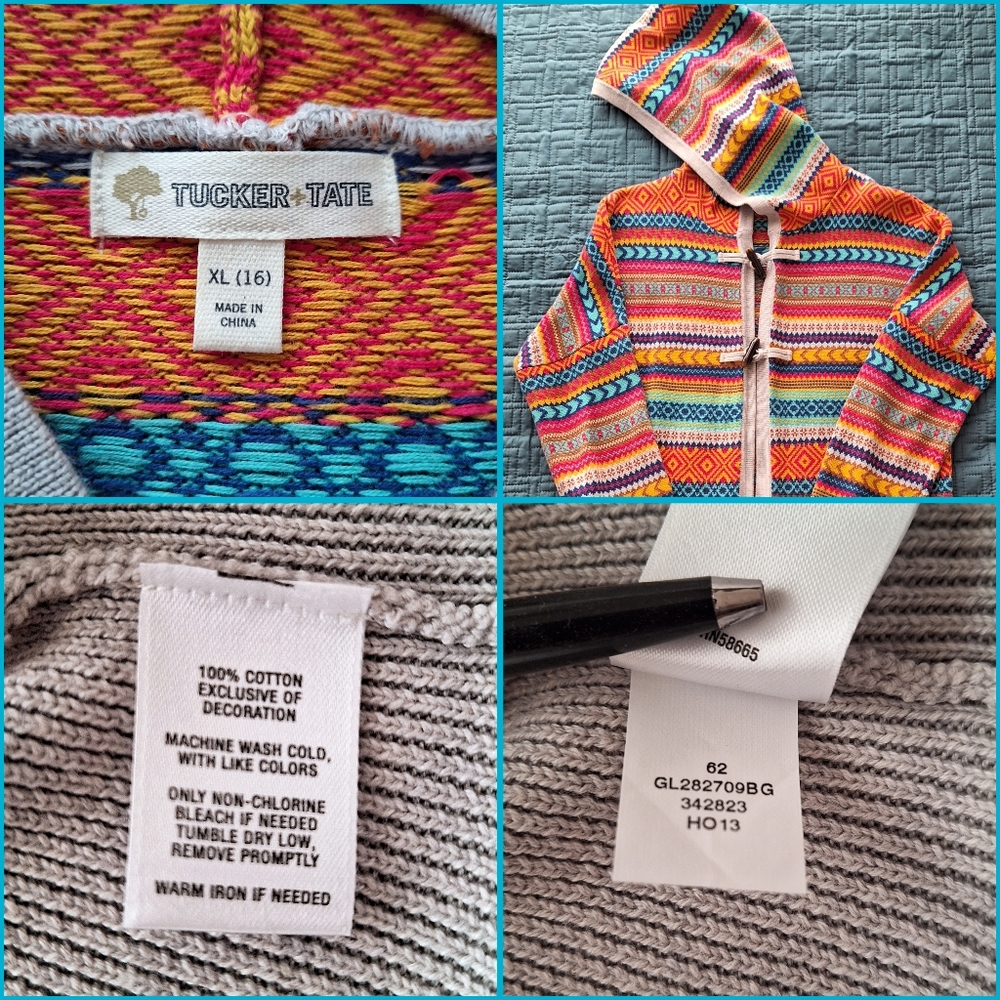 Tucker + Tate Sweater Hoodie Big Girls XL 16 - Picture 2 of 5